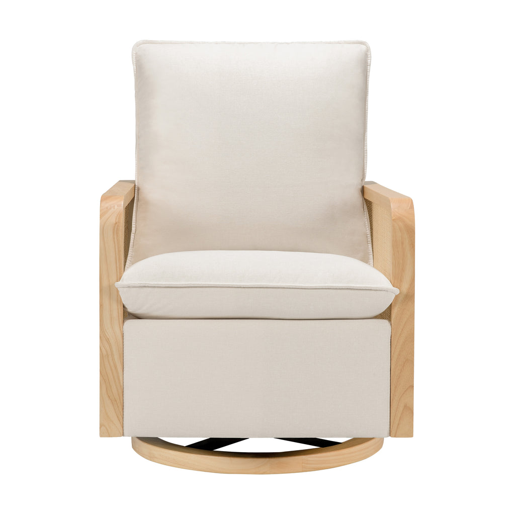 M25787PCMEWLB,Sumba Swivel Glider with Cane in Performance Cream Eco-Weave w/Light wood base