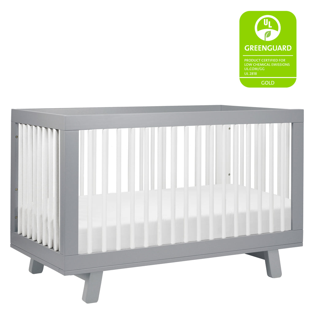 M4201GW,Hudson 3-in-1 Convertible Crib w/Toddler Bed Conversion Kit in Grey/White