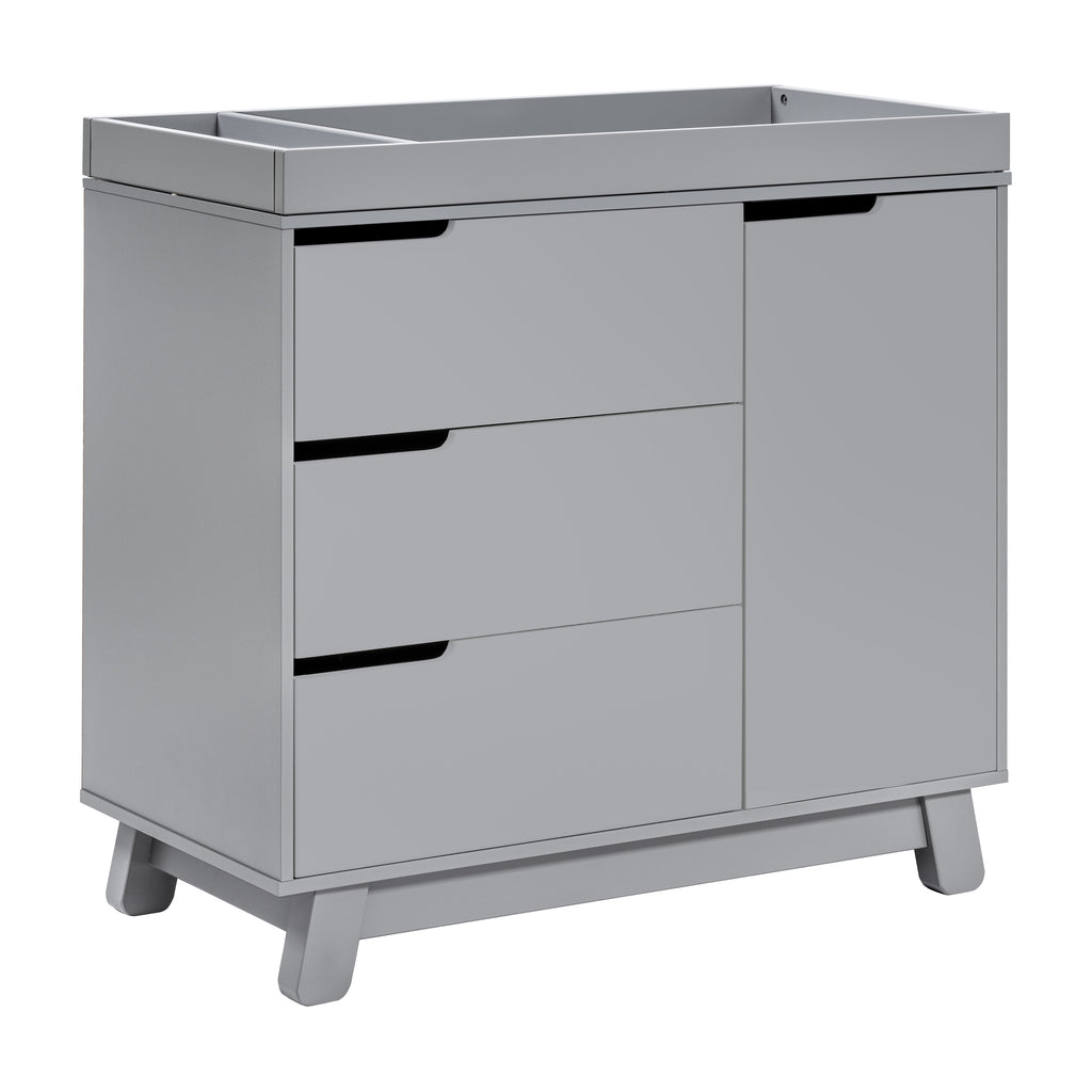 M4223G,Hudson 3-Drawer Changer Dresser w/Removable Changing Tray in Grey