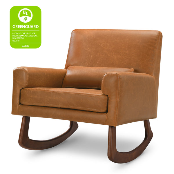 1085TAN,Nursery Works,Sleepytime Rocker in Vegan Tan Leather w/Walnut Legs