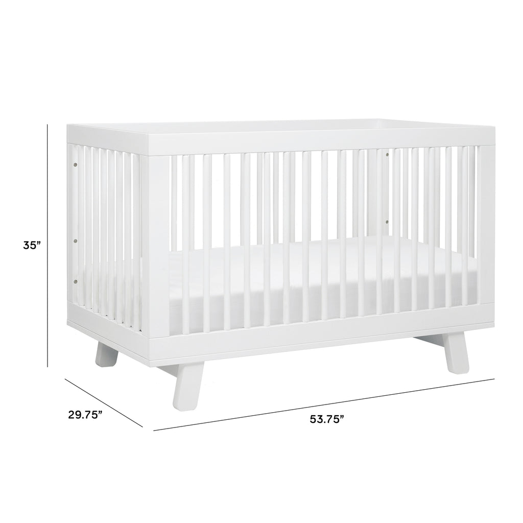 M4201W,Hudson 3-in-1 Convertible Crib w/Toddler Bed Conversion Kit in White Finish
