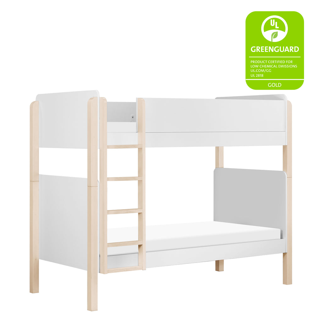 M18494WNX,TipToe Bunk Bed in White and Washed Natural