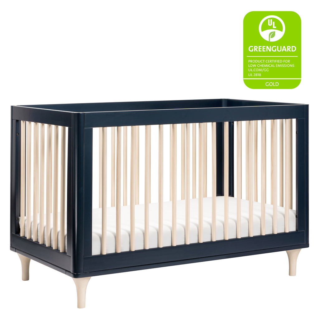 M9001VNX,Lolly 3-in-1 Convertible Crib w/Toddler Bed Conversion Kit in Navy/Washed Nat