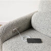 M23688BWB,Ubabub,Arc Glider Recliner w/ Electronic Control and USB in Black White Boucle w/ Light Wood Base
