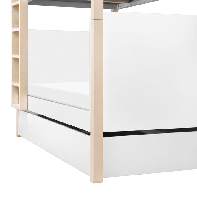 M19173W,The MDB Family,TipToe Twin Storage Trundle Bed in White