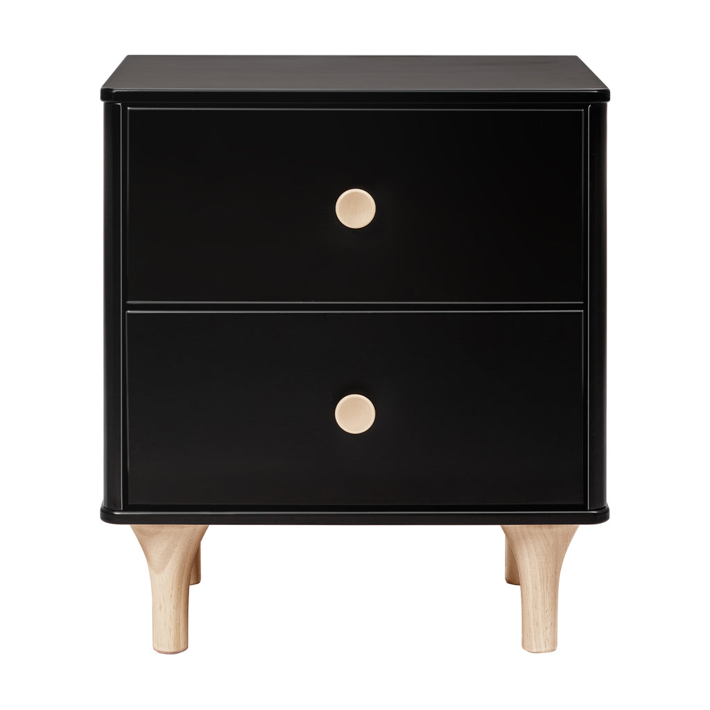 M9060BNX,Lolly Nightstand with USB Port in Black and Washed Natural