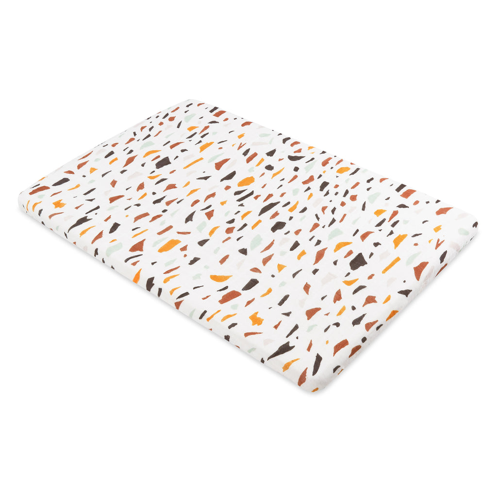 T29134,Terrazzo Muslin All-Stages Bassinet Sheet in GOTS Certified Organic Cotton