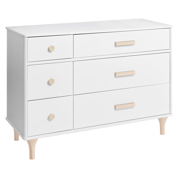 M901672NX,Babyletto,Lolly 6-Drawer Dresser Feet and Knob Set in Washed Natural