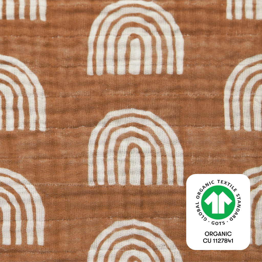 T29035,Rainbow Muslin Crib Sheet in GOTS Certified Organic Cotton