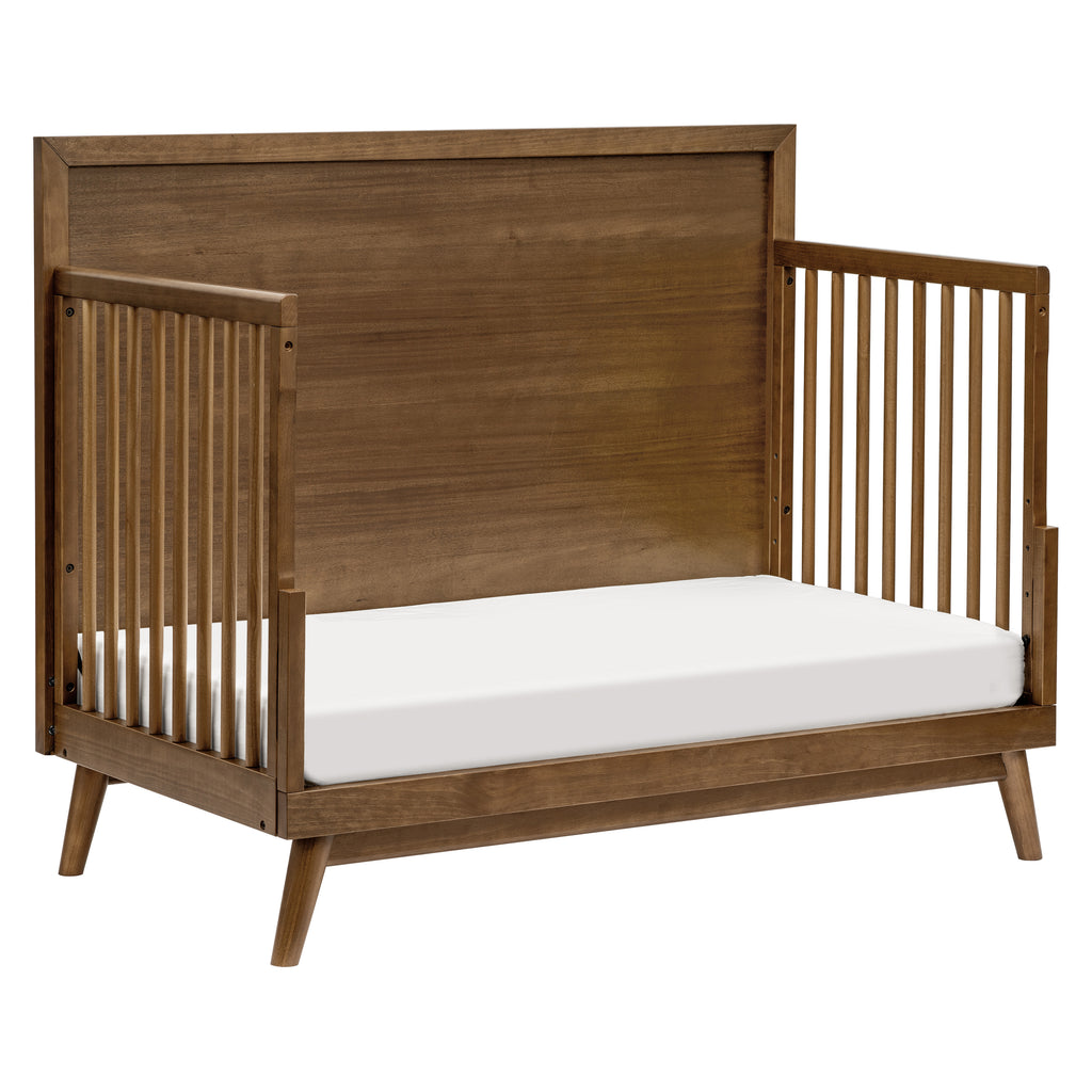 M15901NL,Palma Mid-Century 4-in-1 Convertible Crib w/Toddler Bed Conversion in Natural Walnut