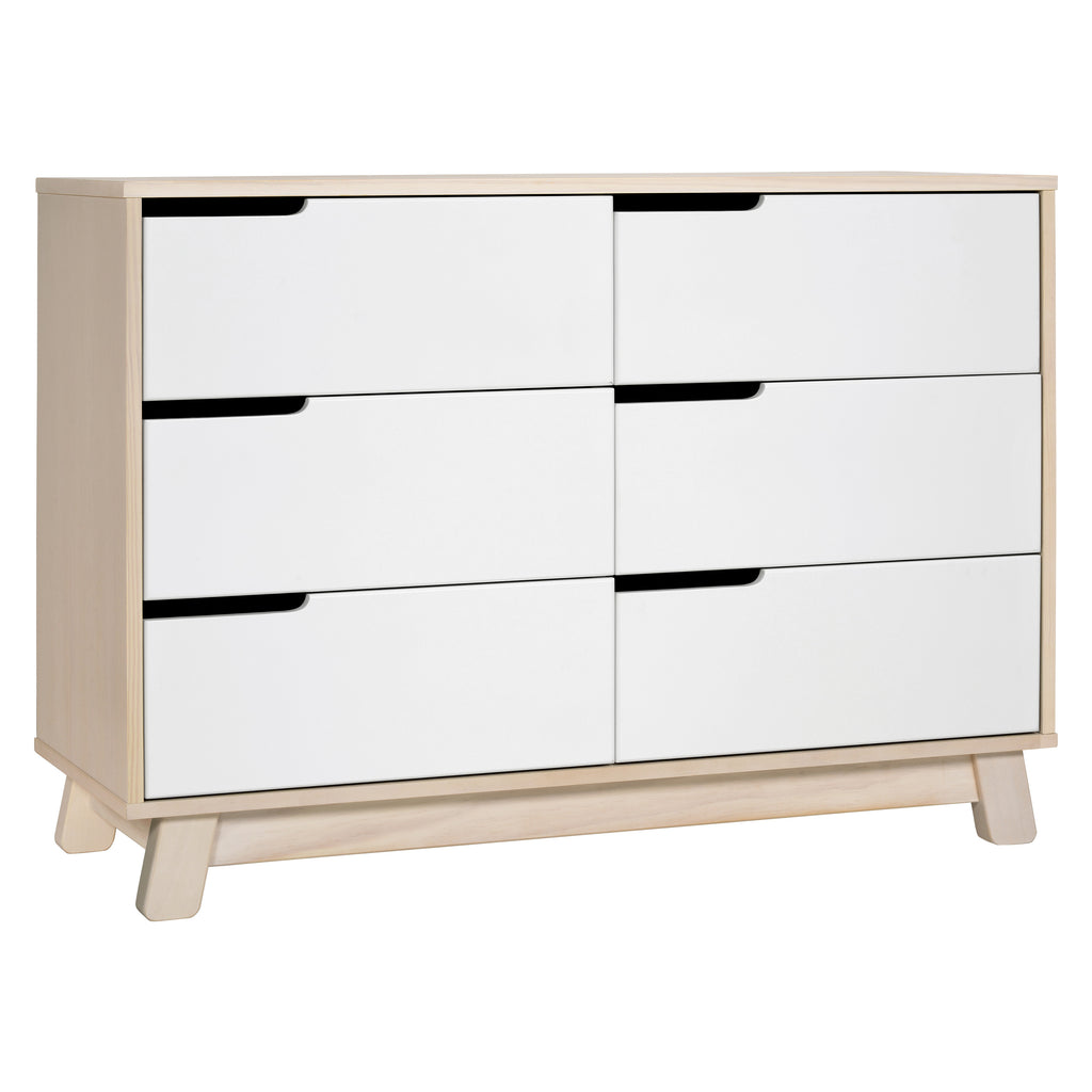 M4216NXW,Hudson 6-Drawer Double Dresser  Assembled in Washed Natural and White