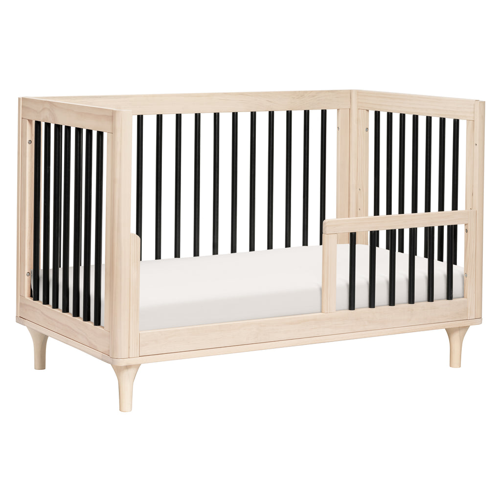 M9001NXB,Lolly 3-in-1 Convertible Crib w/Toddler Bed Conversion in WashedNatural/Black