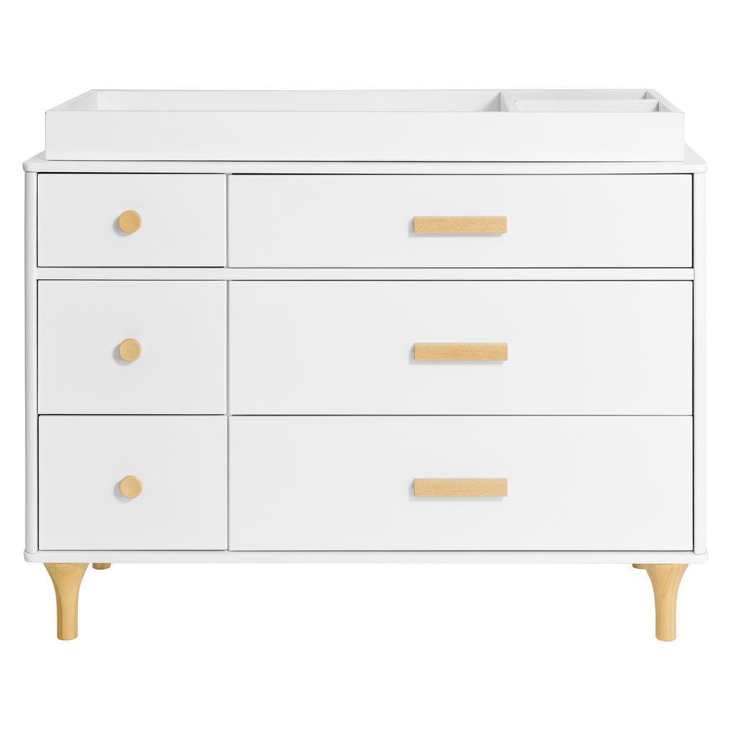 M9016WN,Lolly 6-Drawer Double Dresser  Assembled in White/Natural