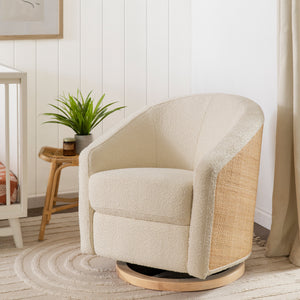 Madison Swivel Glider in Boucle and Cane