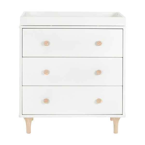 M902372NX,Babyletto,Lolly 3-Drawer Dresser Feet and Knob Set in Washed Natural