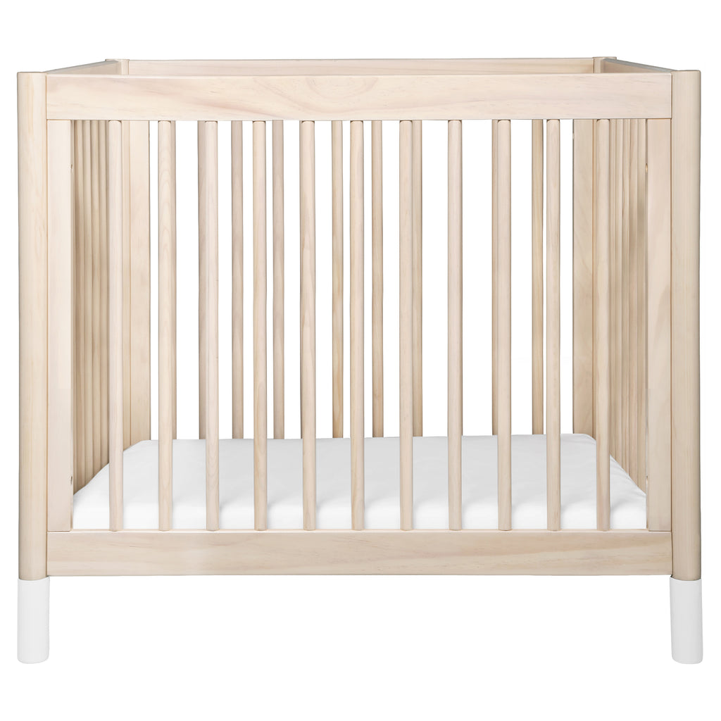 M12998NXW,Gelato 4-in-1 Convertible Mini Crib and Twin bed in Washed Natural Finish w/White Feet