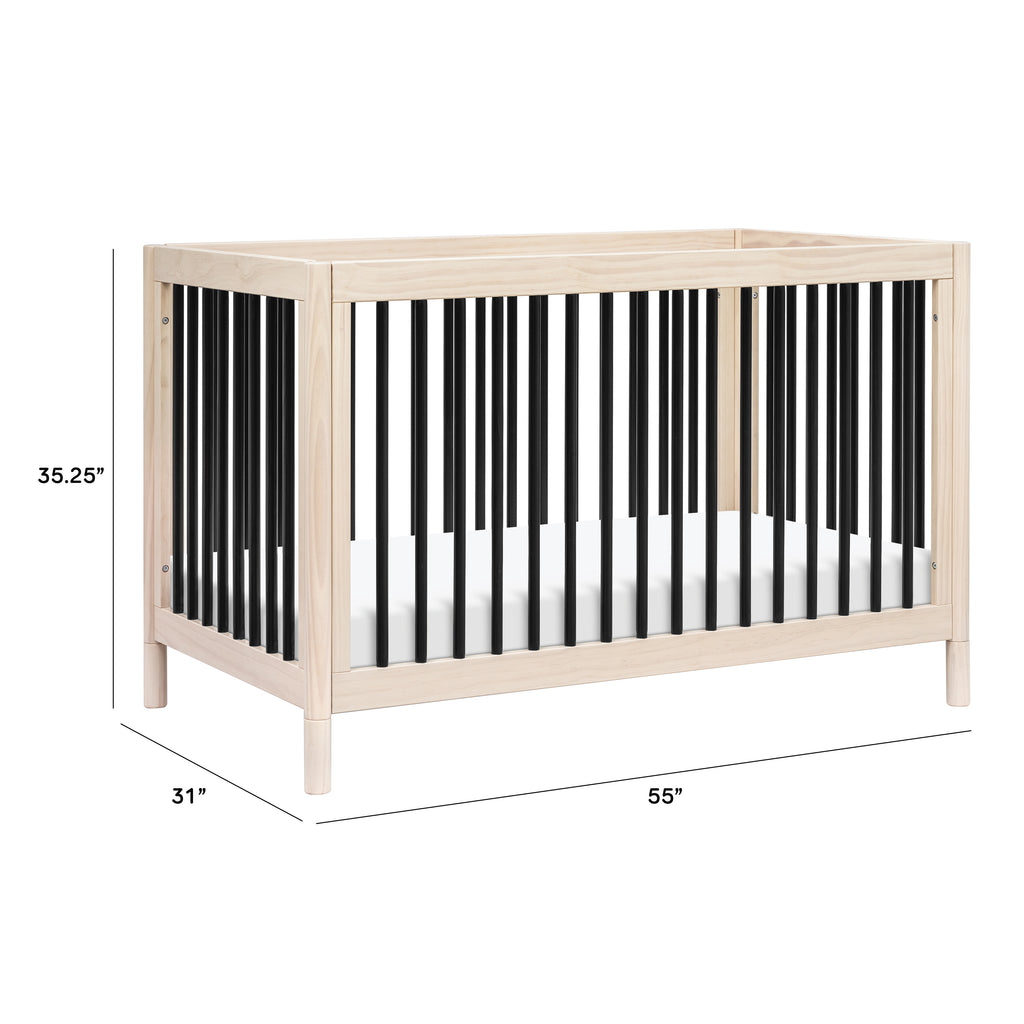 M12901NXB,Gelato 4-in-1 Convertible Crib w/Toddler Conversion Kit in Washed Natural/Black