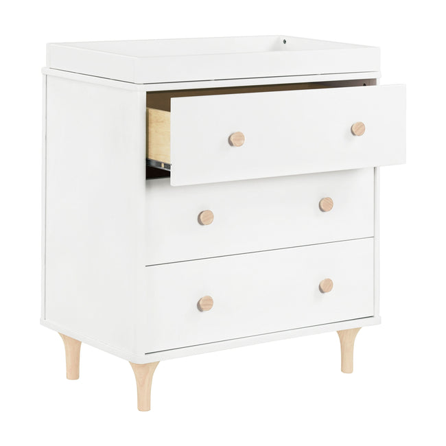 M902372NX,Babyletto,Lolly 3-Drawer Dresser Feet and Knob Set in Washed Natural