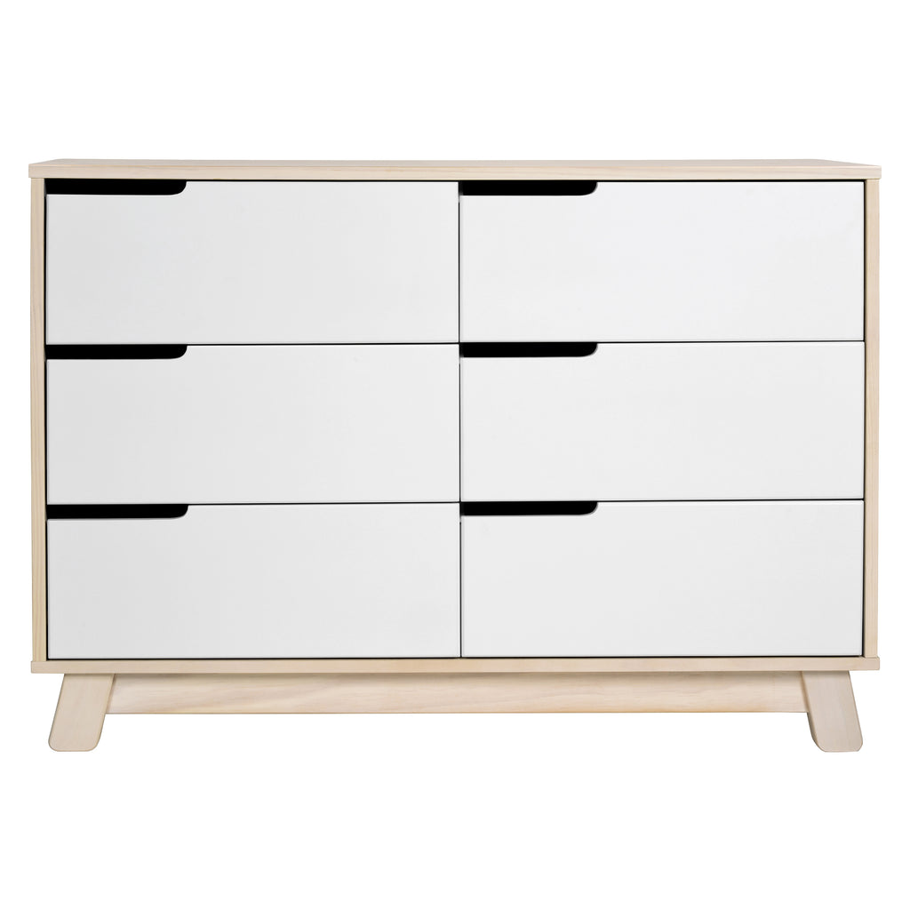 M4216NXW,Hudson 6-Drawer Double Dresser  Assembled in Washed Natural and White