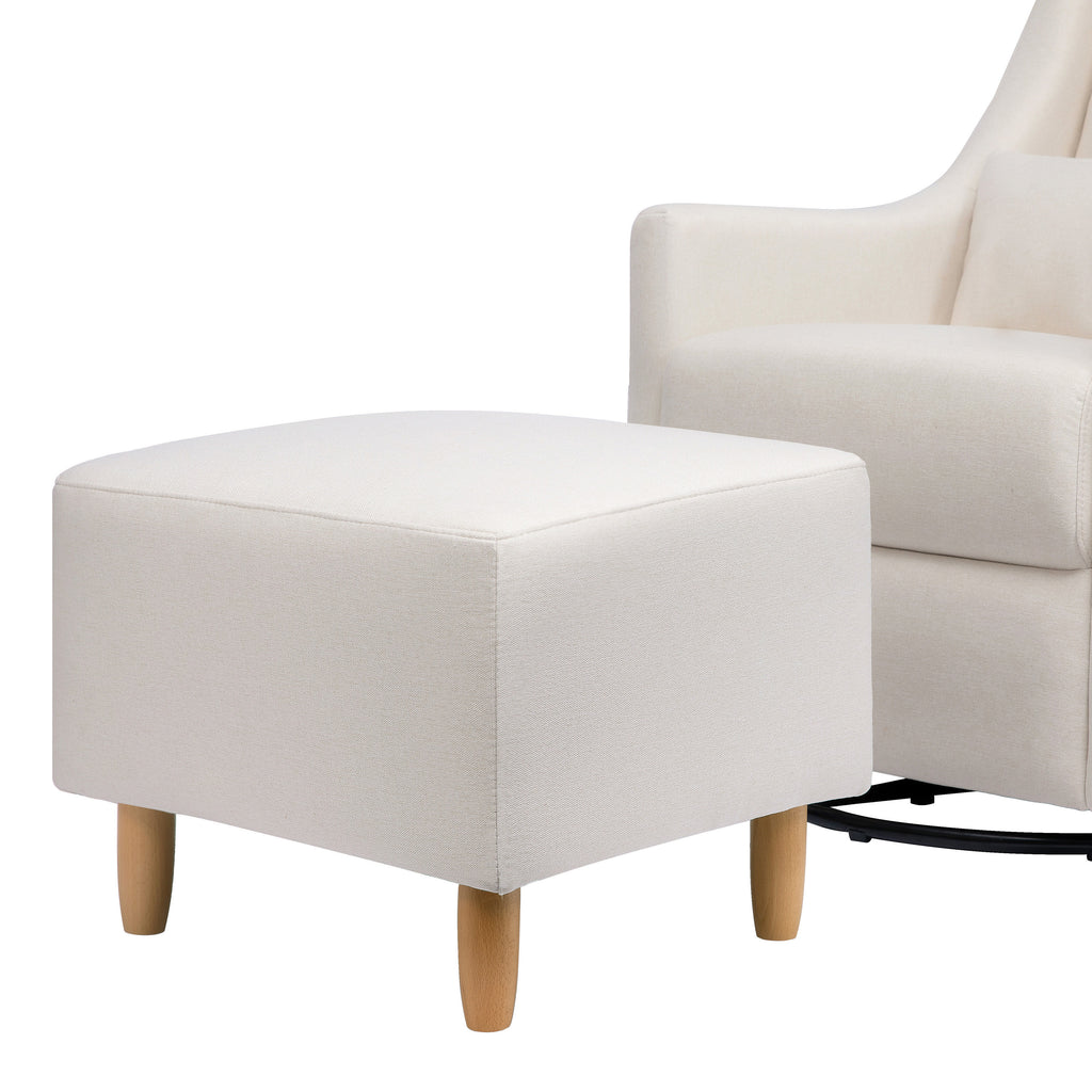 M11287PCMEW,Toco Swivel Glider and Ottoman in Performance Cream Eco-Weave w/Natural Feet