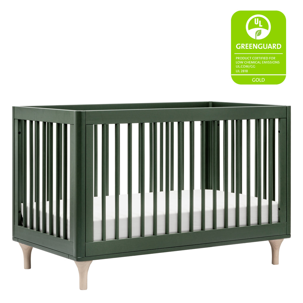 M9001FRGRNX,Lolly 3-in-1 Convertible Crib w/Toddler Conversion  Forest Green/Washed Natural