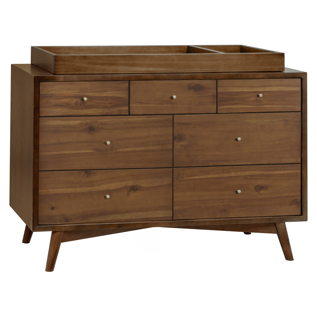 M15916NL,Palma 7-Drawer Double Dresser  Assembled in Natural Walnut