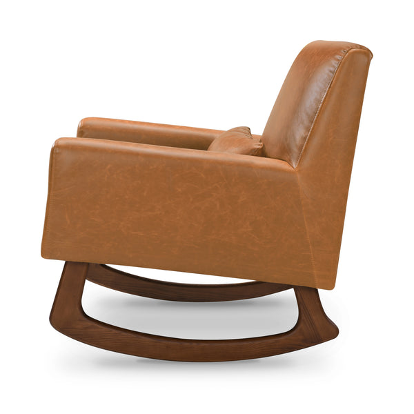 1085TAN,Nursery Works,Sleepytime Rocker in Vegan Tan Leather w/Walnut Legs