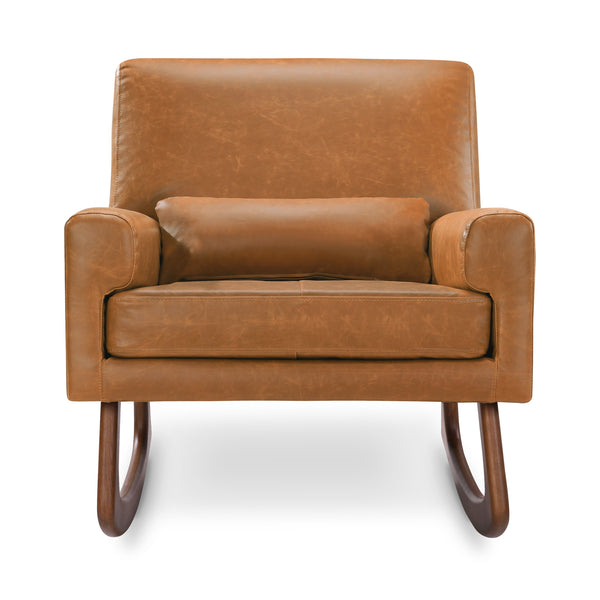 1085TAN,Nursery Works,Sleepytime Rocker in Vegan Tan Leather w/Walnut Legs