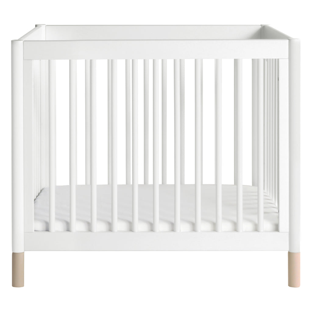 M12998WNX,Gelato 4-in-1 Convertible Mini Crib and Twin bed in White Finish w/Washed Natural Feet