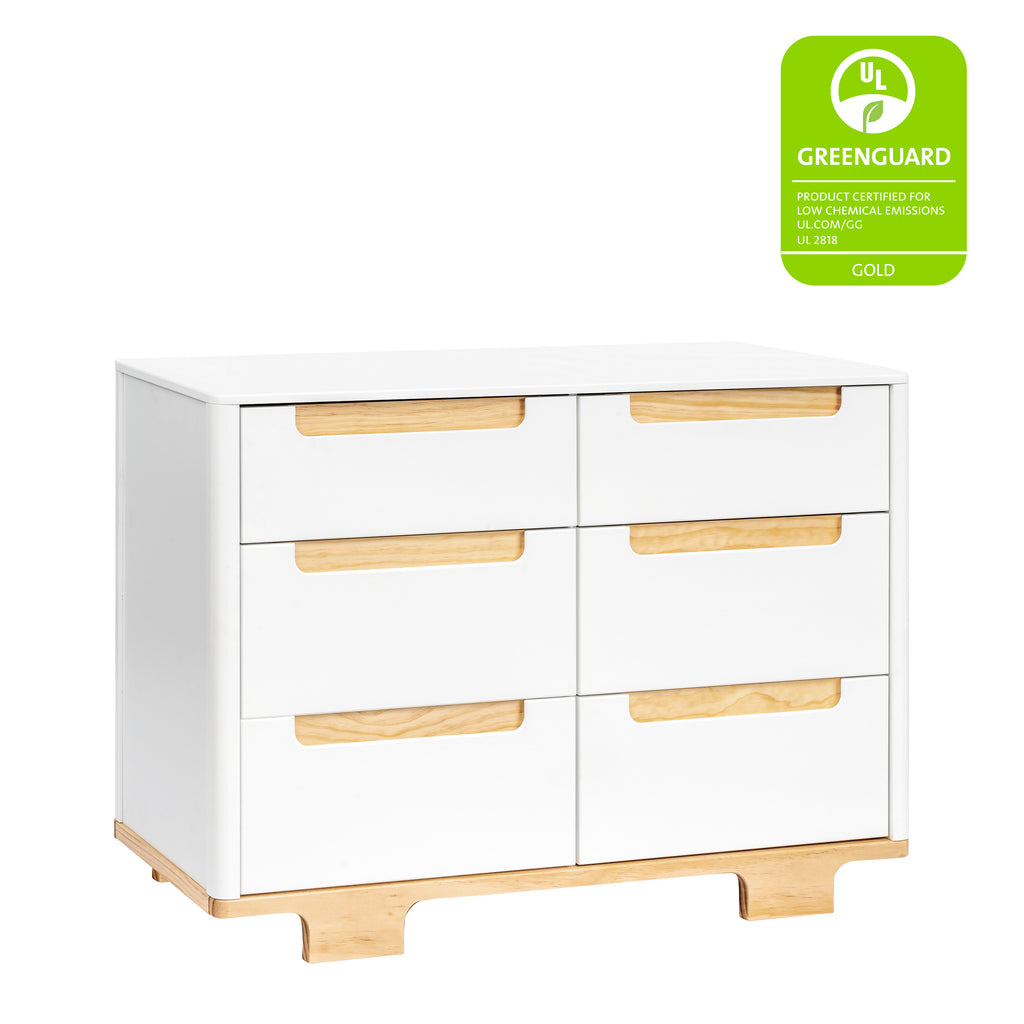 M23426WN,Yuzu 6-Drawer Dresser in White/Natural