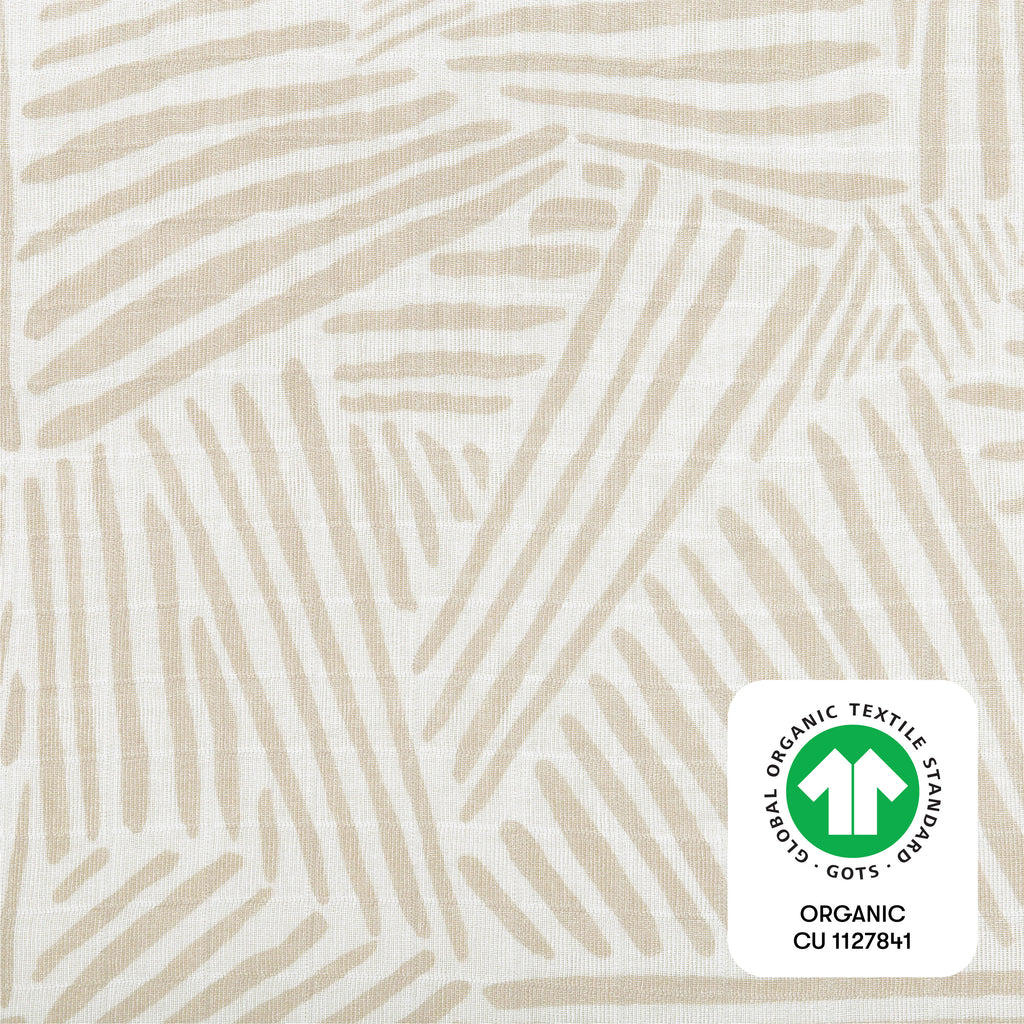 T29233,Oat Stripe Muslin All-Stages Midi Crib Sheet in GOTS Certified Organic Cotton