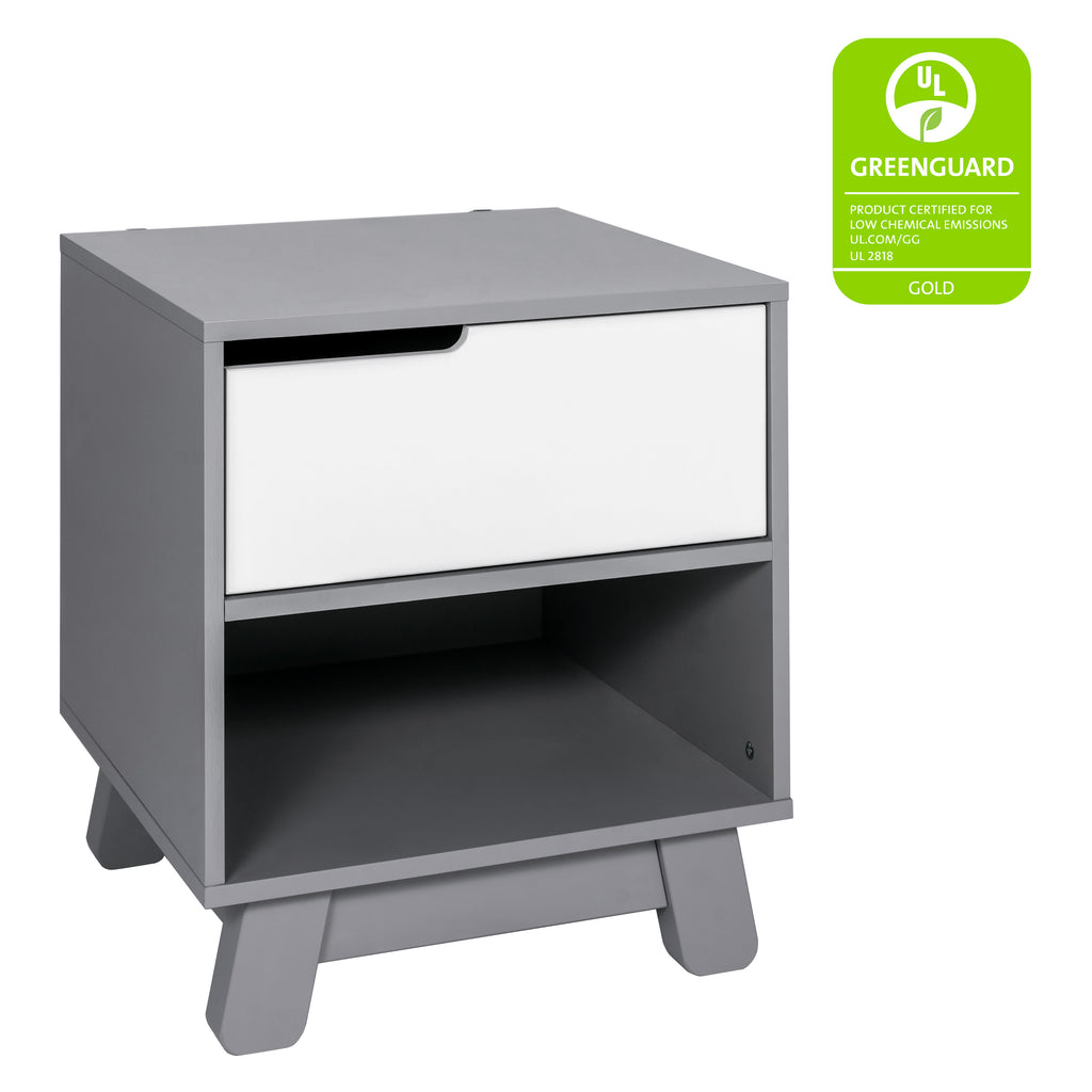 M4260GW,Hudson Nightstand with USB Port in Grey and White
