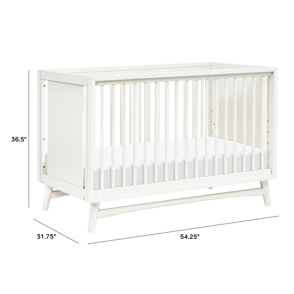 M15401RW,Peggy Mid-Century 3-in-1 Convertible Crib w/Toddler Bed Conversion Kit in Warm White