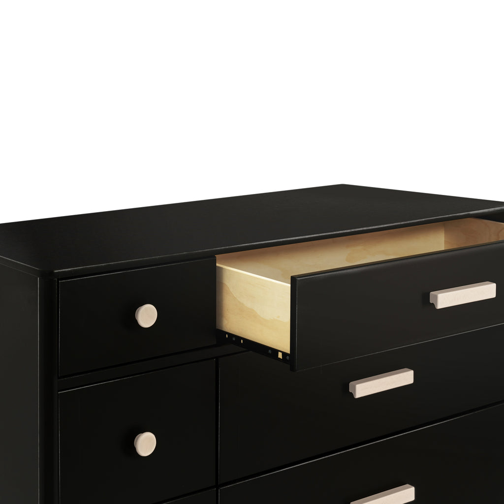 M9016BNX,Lolly 6-Drawer Double Dresser  Assembled in Black/Washed natural