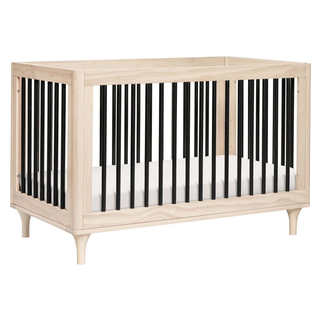 M9001NXB,Lolly 3-in-1 Convertible Crib w/Toddler Bed Conversion in WashedNatural/Black