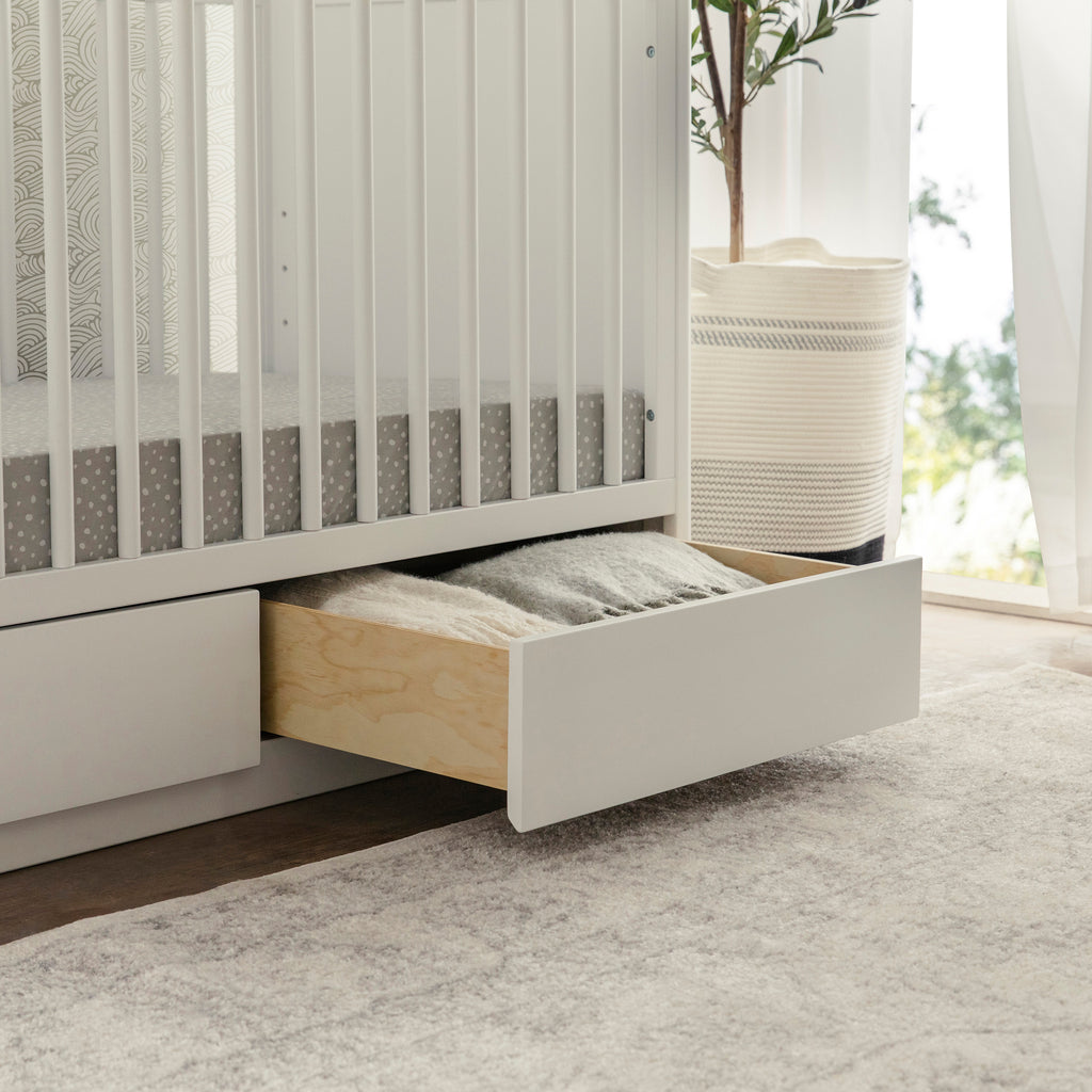 M21601W,Bento 3-in-1 Convertible Storage Crib w/Toddler Bed Conversion Kit in White