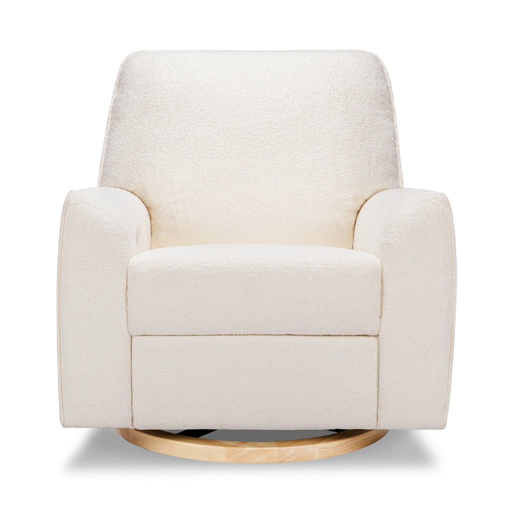 M24087CSHLB,Sunday Power Recliner and Swivel Glider in Chantilly Sherpa w/Light Wood Base