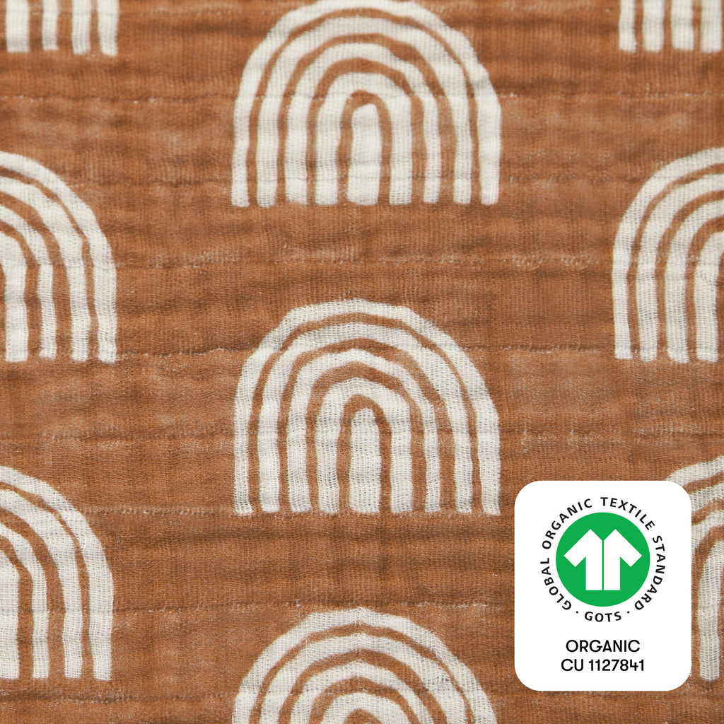T29036,Rainbow Muslin Mini Crib Sheet in GOTS Certified Organic Cotton