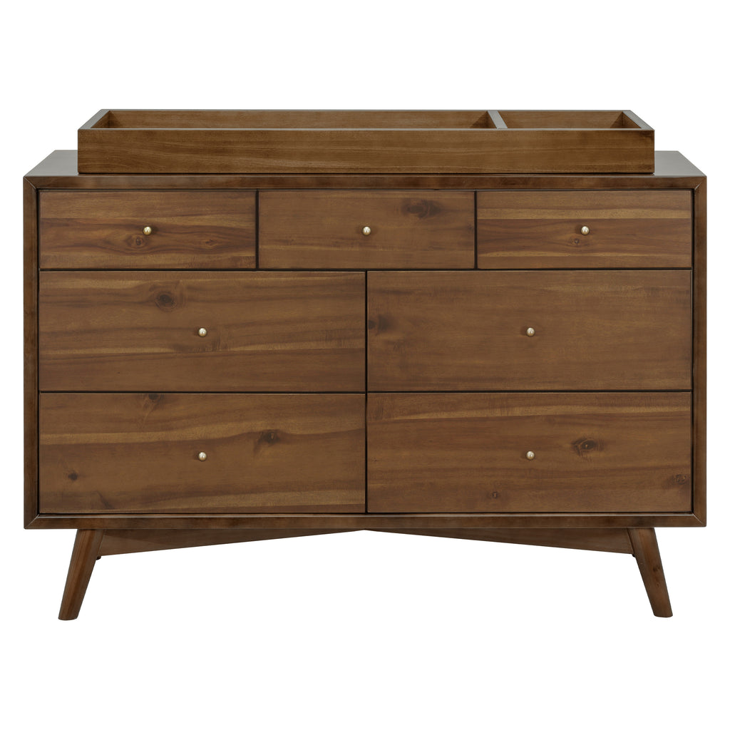 M15916NL,Palma 7-Drawer Double Dresser  Assembled in Natural Walnut